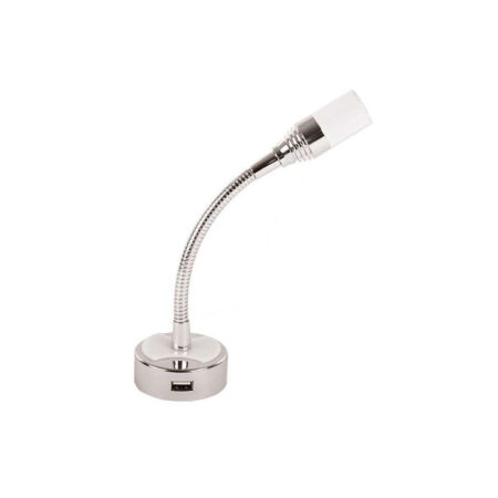 Reimo LED reading light 12V / 1W flexible arm with USB + rocker switch 832771